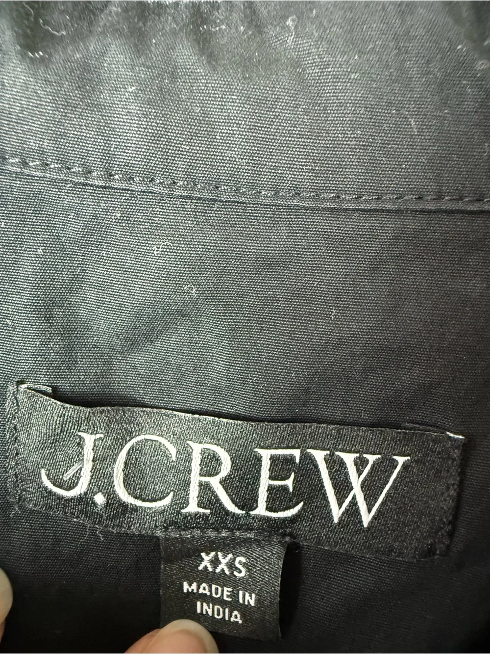 J. Crew Black Ruffle-hem shirt-dress in cotton poplin size XXS